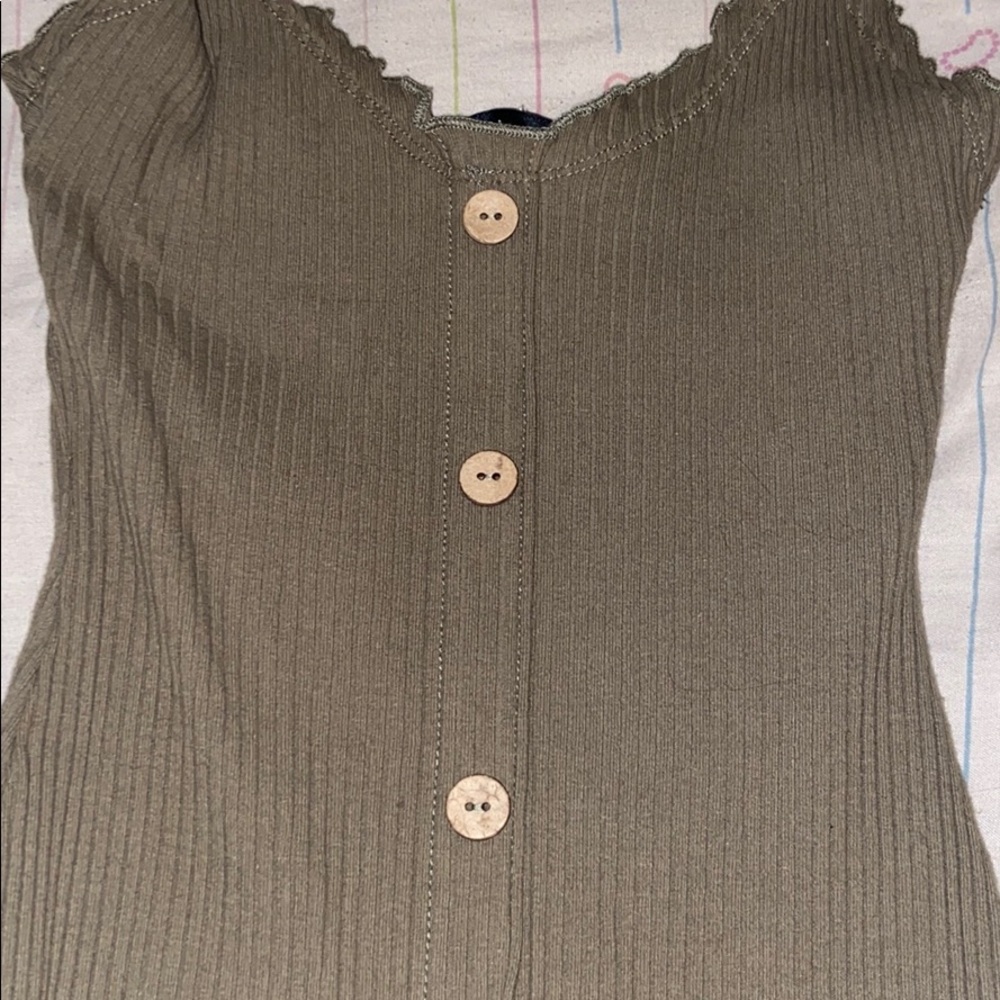 Olive Button Down Dress